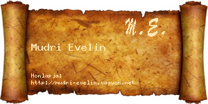 Mudri Evelin névjegykártya